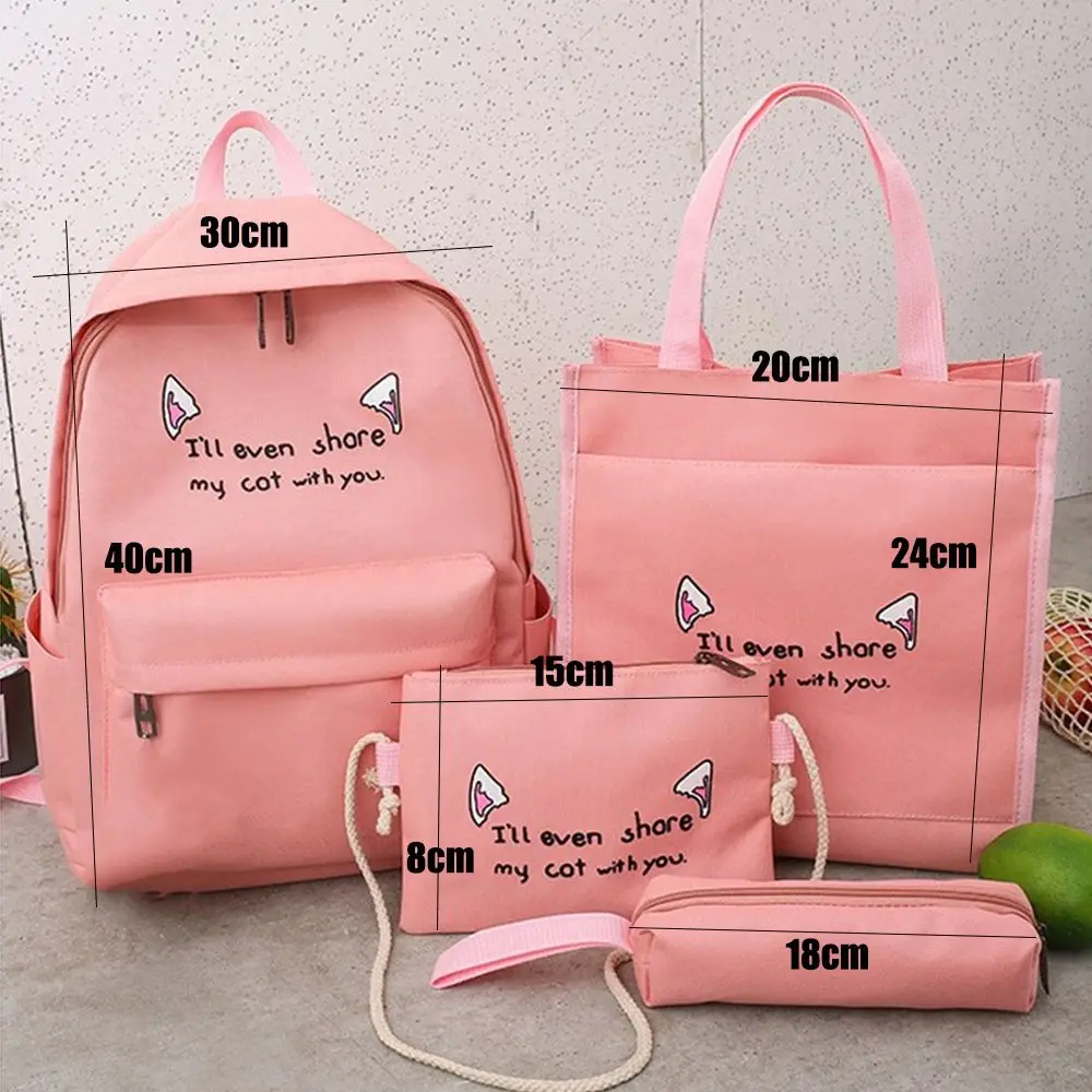 School Tote Canvas Travel Bag Student Bag Handbags Backpack Set