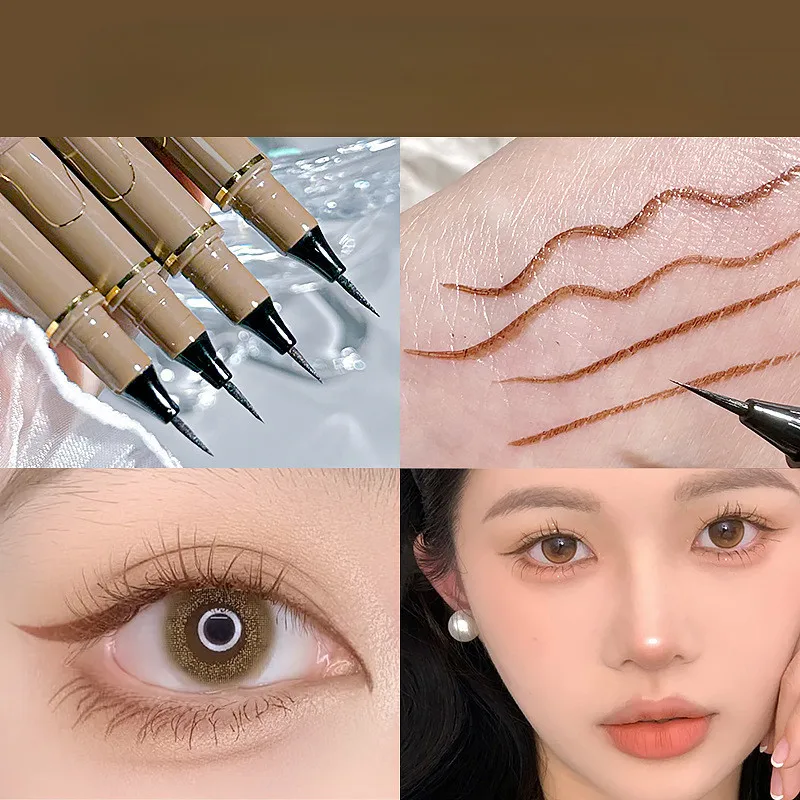 Gladde vloeibare eyeliner-pen Waterdicht zwart eyelinerpotlood Hoog gepigmenteerde punk oogmake-up Cosmetische hulpmiddelen Twist eyeliner-potloden