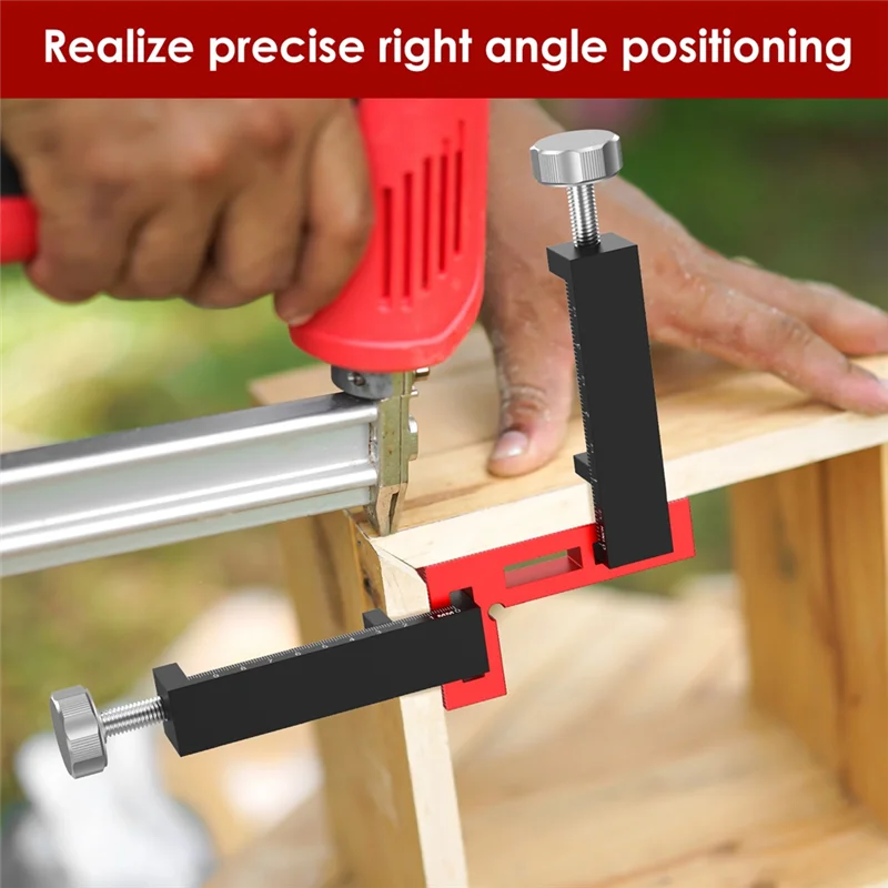 A26F-مشبك زاوية درج الخزانة 90 °   تحديد المواقع مربع C المشبك لوح خشبي تركيب النجارة تثبيت المشبك