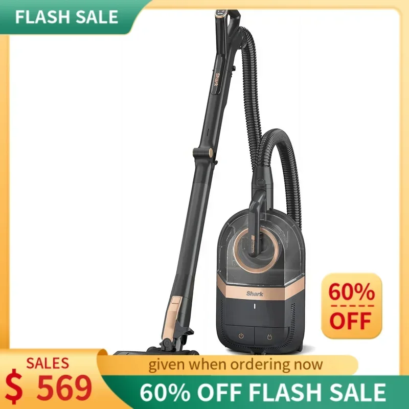 

QWShark CZ2001 Vertex Canister Vacuum,Bagless,Corded,with Self-Cleaning Brushroll & DuoClean PowerFins,HEPA Anti-Allergen