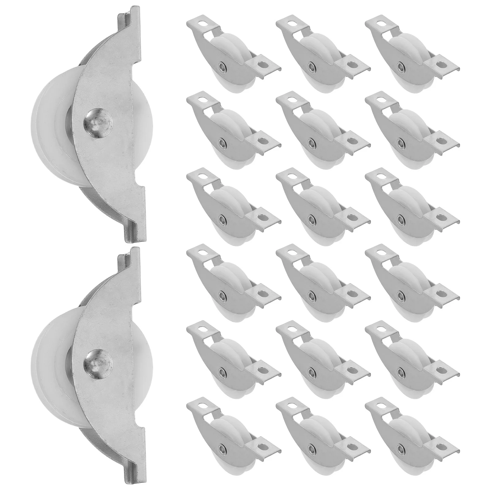 

20pcs Silent Sliding Door Pulley: U-Shaped Nylon Wardrobe Rollers For Smooth Glide Closet Cabinet Track Wheel Replacement,