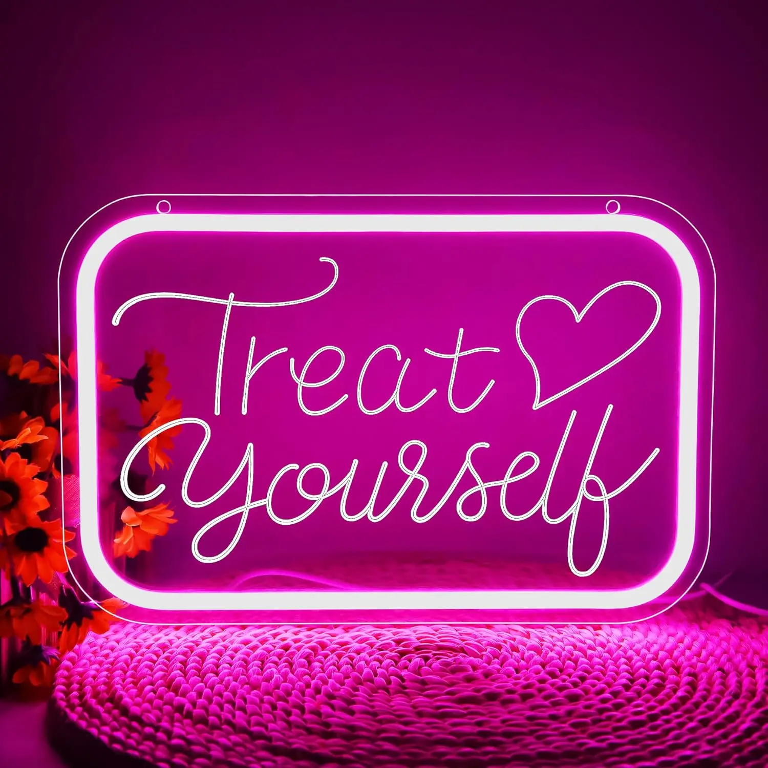 

Treat Yourself Neon Sign Led Neon Light for Wall Decor 3D Art Carving Design Girl Gift Pink Birthday Bedroom Party Decor Wedding