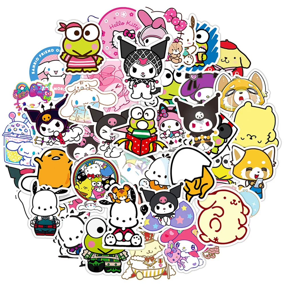 10/30/50pcs Aesthetic Cartoon Sanrio Stickers Anime Cute Kuromi My Melody KEROKERO KEROPPI Decals Toys for Suitcase Laptop Phone