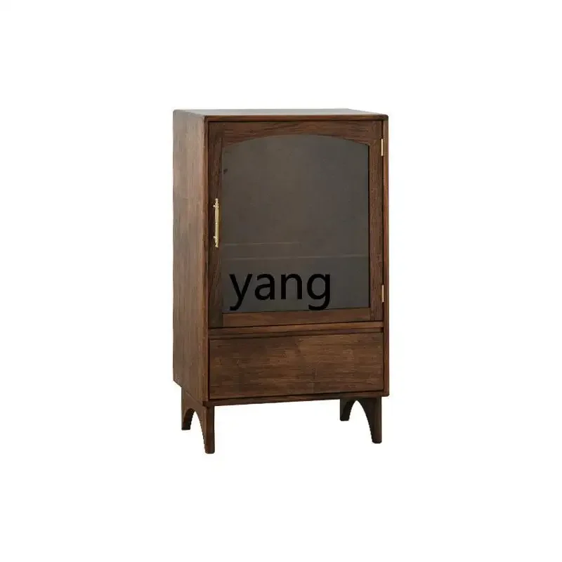 LH retro chest of drawers living room black walnut solid wood stand cabinet bedroom storage chest of drawers