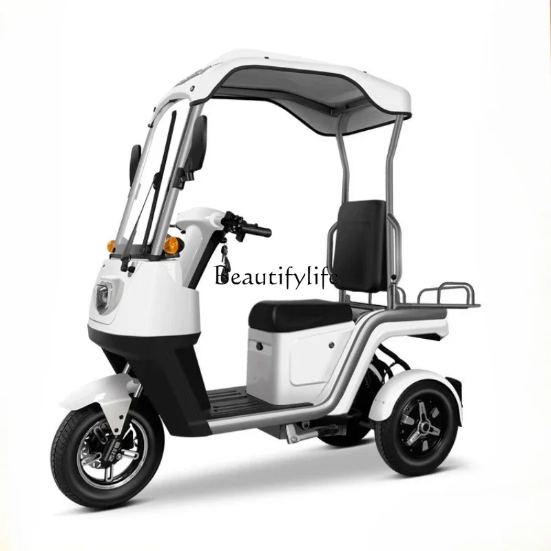 46New minibus electric three-wheeled takeaway car with shed to pick up children's home tumbler swing electric car