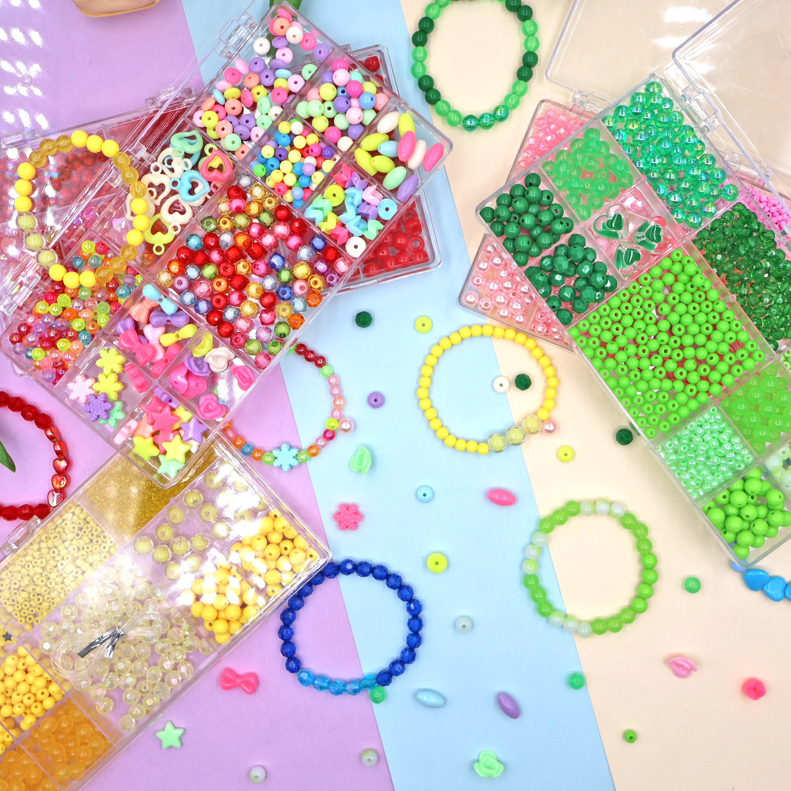 1 set of new bead bracelets with casual and cute styles, various DIY matching styles, cartoon small patterns, girlish style, jew