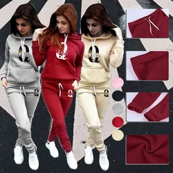 Women's New Queen Printed Sweatshirt Hoodie Sweatshirt and Sweatpants Casual Sports Two Piece Sportswear