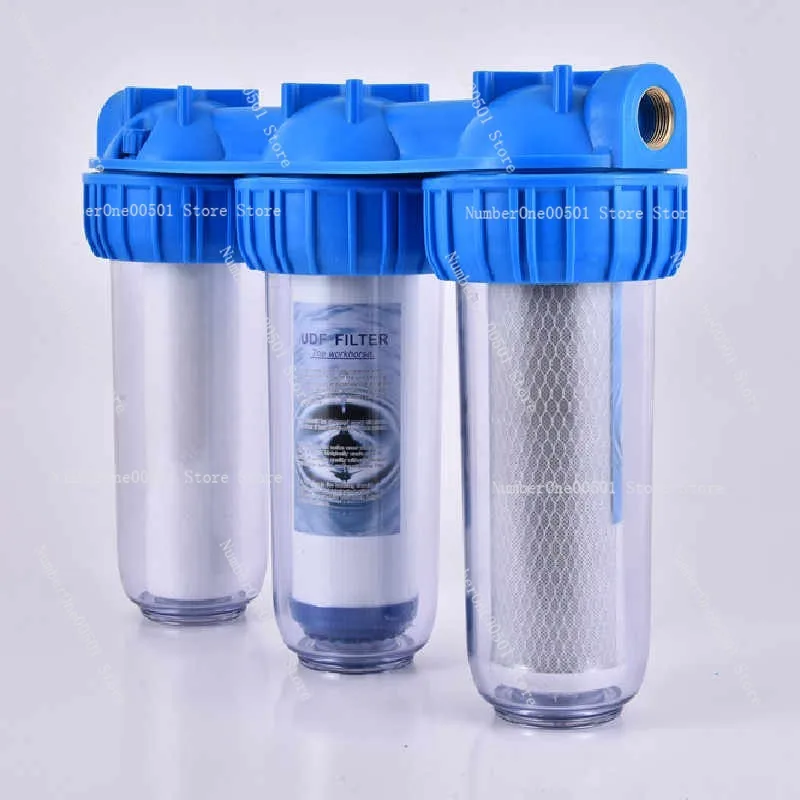 

10-дюймовый 3-ступенчатый фильтр для воды для всего дома, прозрачный корпус фильтра, система предварительной очистки воды для кухни