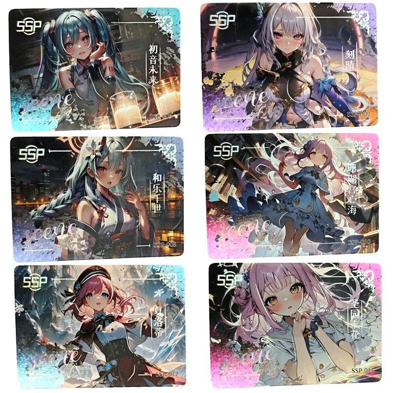 

Goddess Story Ssp Series Hatsune Miku Keqing Anime Characters Rare Bronzing Collection Flash Card Cartoon Toys Christmas Gift