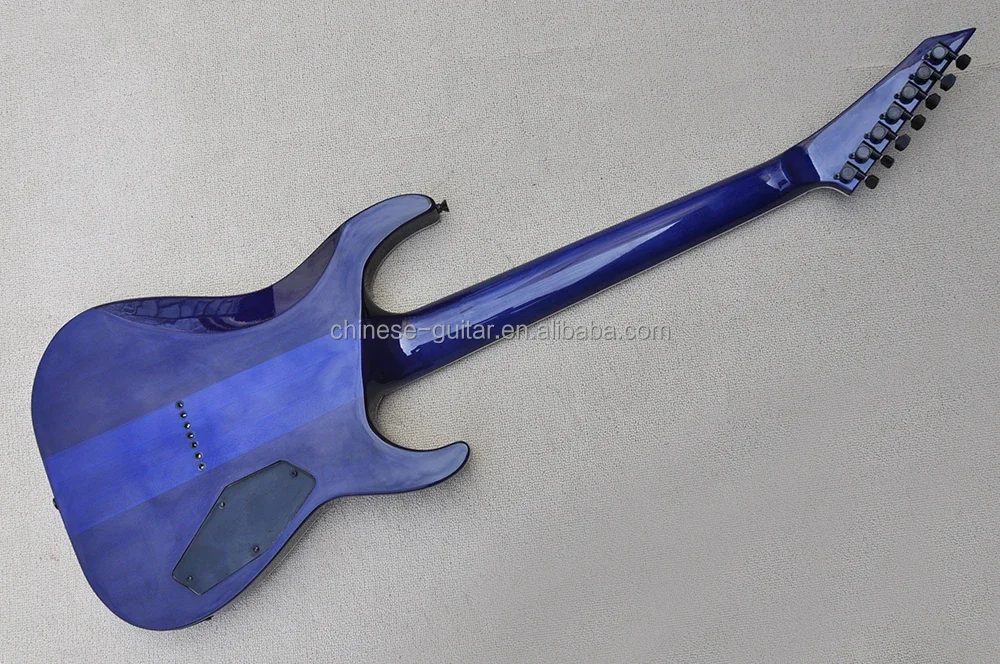 Flyoung Purple electric Guitar Factory High QUality Left Handed Neck Through Body Ebony Fretboard