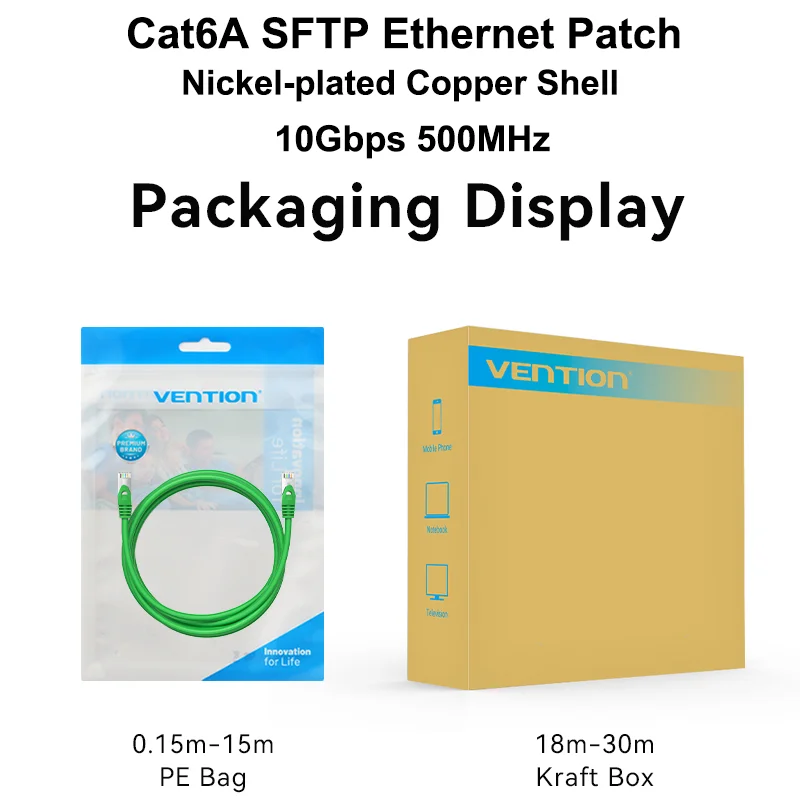 Ventie Cat6 Ethernet Kabel SFTP Netwerk Gigabit Hoge Snelheid 10Gbps 500Mhz Afgeschermde Internet RJ45 Kabel voor Laptop Router PC ﻿