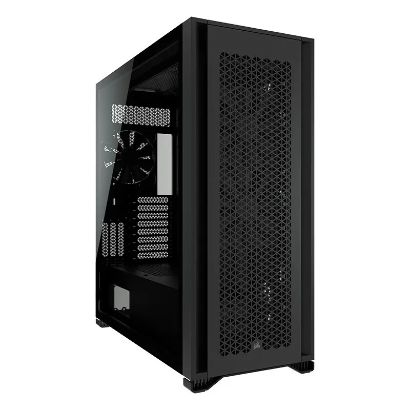 Black, tempered glass, heat dissipation reinforced chassis