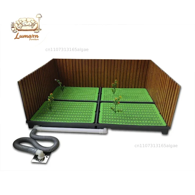 Flush Dog Toilet 28CM Enclosing Wall Large Dog Convenient Combination Urine Basin Automatic Free Flushing Suction Cup Foot Mat