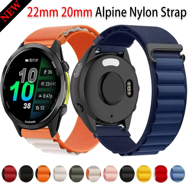 For Garmin Forerunner 170 70 265 165 55 965 970 570 Bracelet Alpine Nylon 22mm 20mm Strap band Garmin Active 6 5 Approach S50