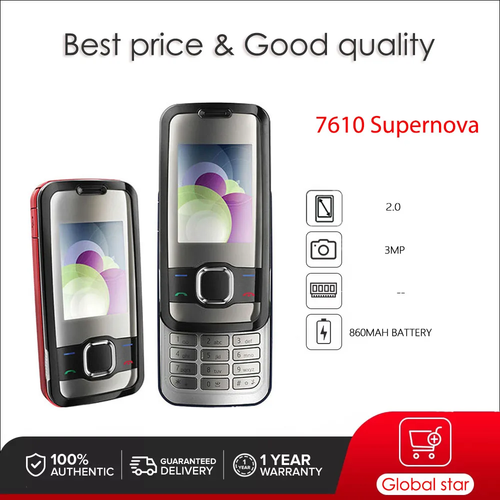 

Original Unlocked 7610 SupernovA Loudspeaker Bluetooth Mobile Phone Russian Arabic Hebrew Keyboard Made in Finland Free Shipping