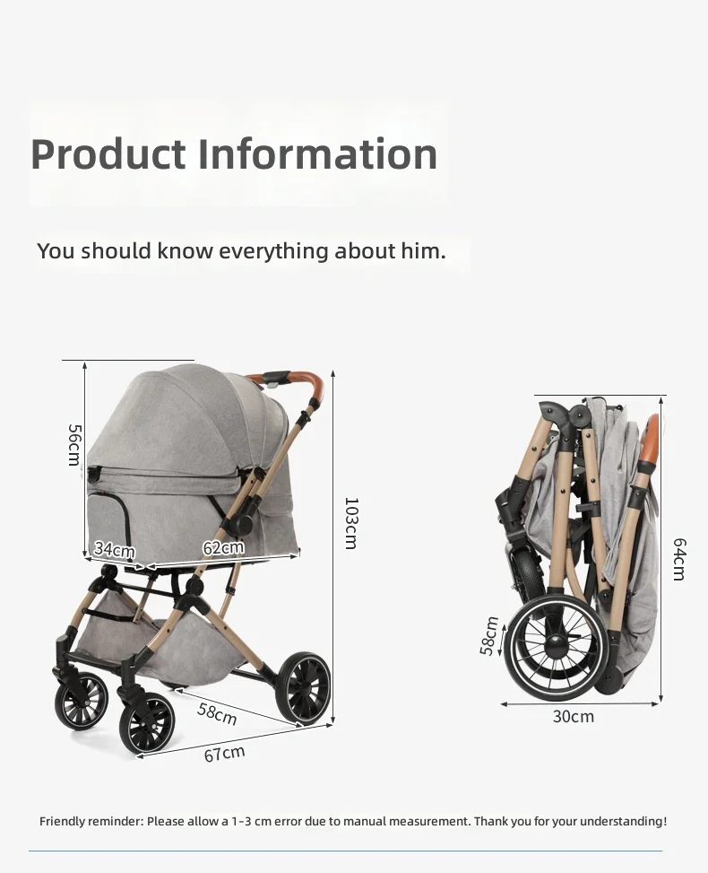 Pet Stroller, Comfortable Travel, Reversible Push, Dog Cat Carrier, Outdoor Pet Carriage, Foldable Lightweight Design