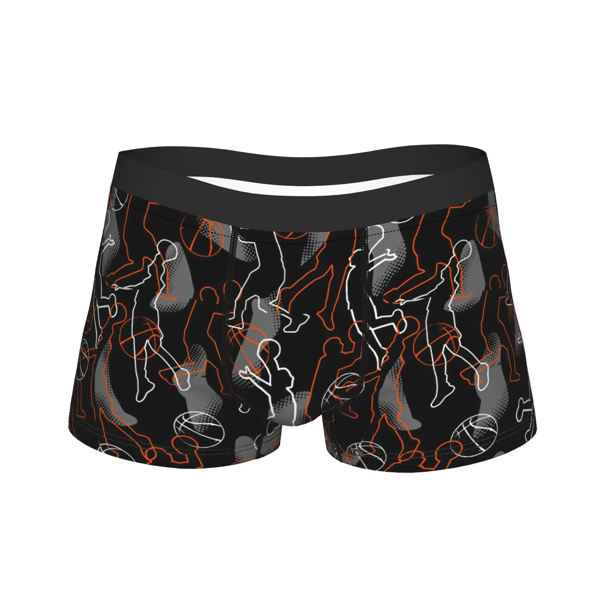 Outline Basketball Player Silhouette Seamless Pattern Trunk  Pouch Underwear Hot Sale Shorts Briefs Comfortable Men Underpants