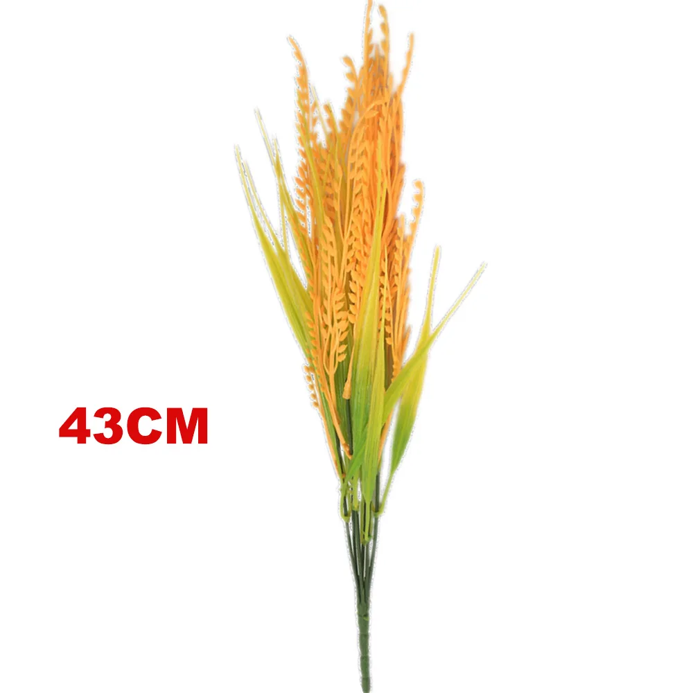 Artificial 7 cabeças orelha de trigo arroz de trigo para diy restaurante de casamento decoração de casa vaso ornamento planta falsa decoração ao ar livre