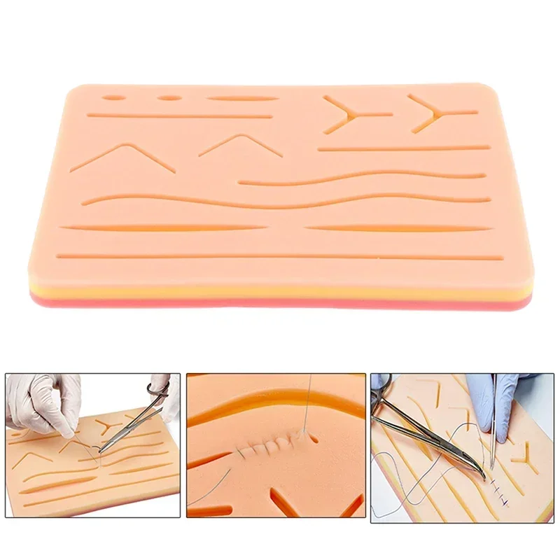 Surgical Medical Practice Traumatic Simulation Wounds Training Teaching Model Suture Kit Pad Silicone Fake Skin Suture Reusable