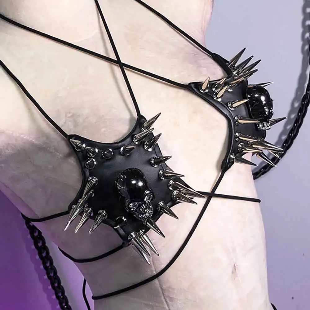 

E-Girls Emo Skull Goth Teen Grunge Kawaii Punk Rock Eco Hand Made Gothic Tanks DIY Y2K Halter Camisole TOPS Harajuku