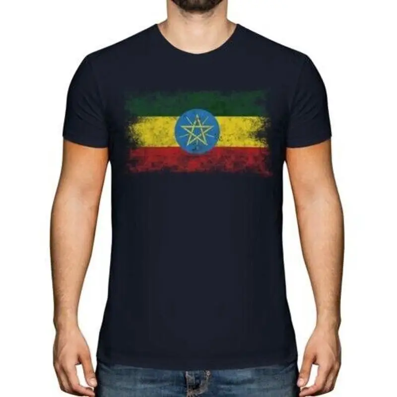 

Äthiopien Distressed Flagge Herren Top Ityop ' Iaşanball Эфиопская подарочная футболка