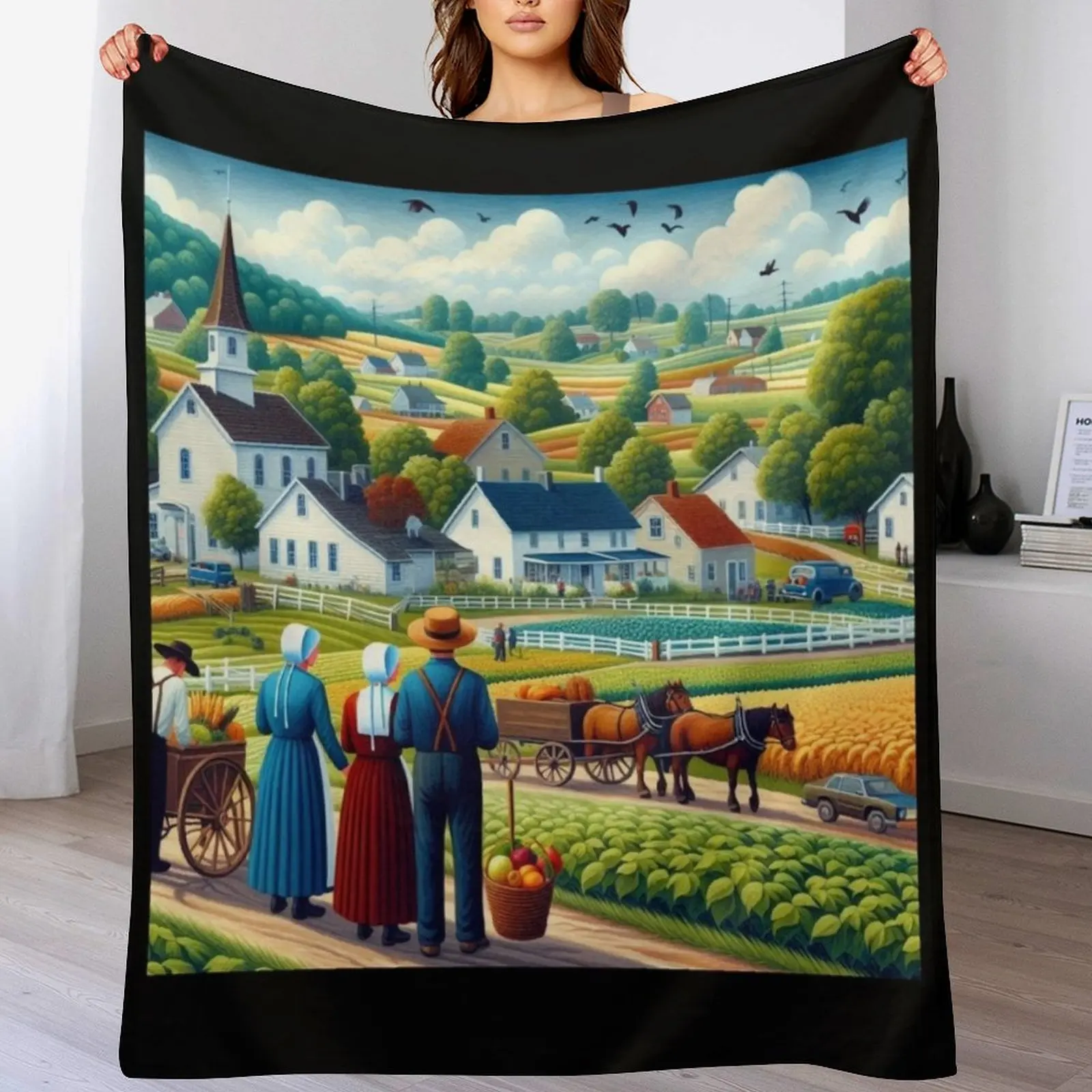 

Amish 5 Throw Blanket Spring Fall Cozy Throw Blanket for Couch