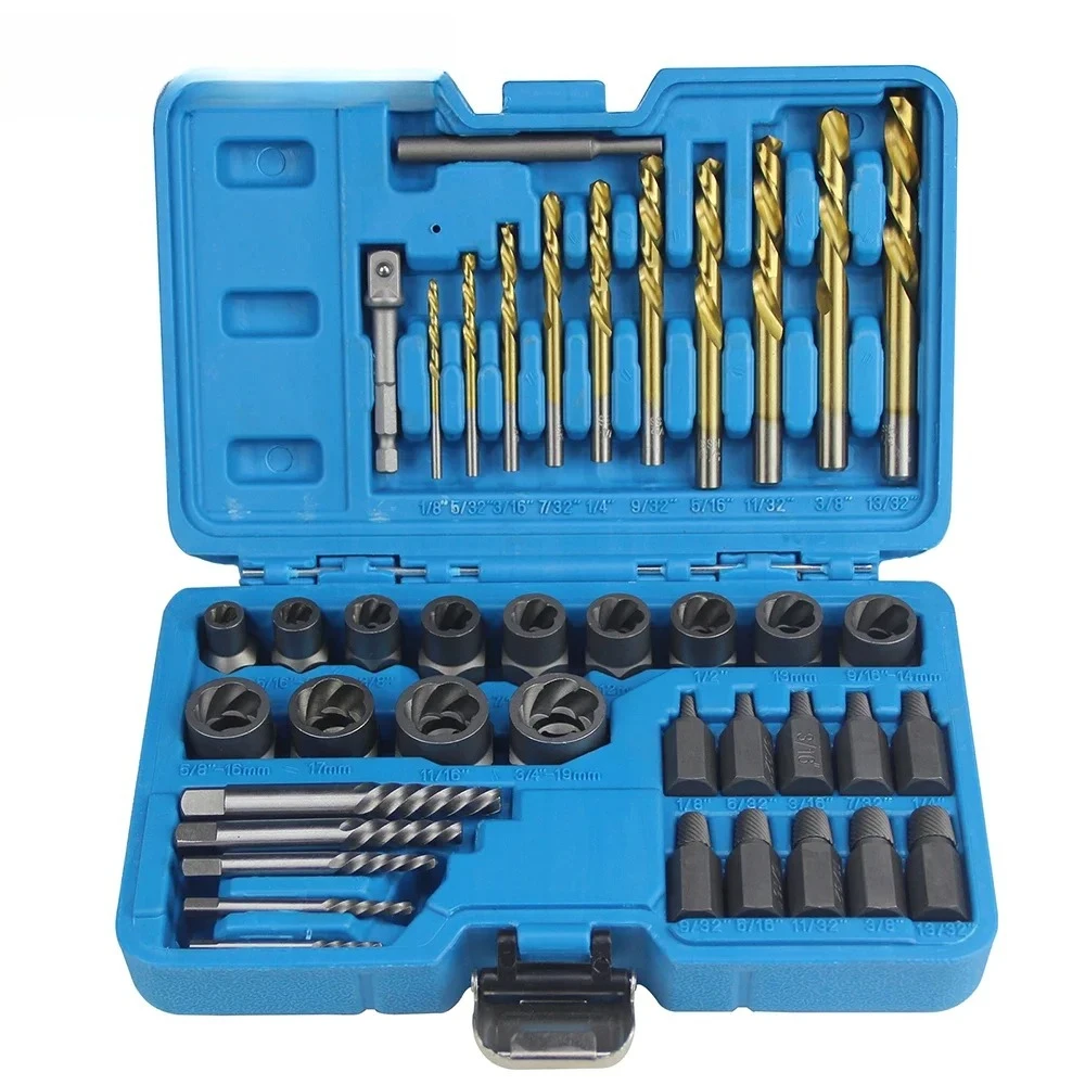 

40PCS Bolt Screw Extractor Set, Easy Out Bolt Remover Adaptor Kit Bolt Extractor Removal Tool for Damaged, Studs, Rusted, Screw