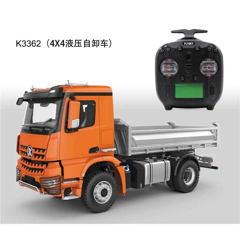Kabolite K3362 4X4 1/14 RC Hydraulic Dumper Truck CNC Bucket Metal Chassis for 3348 Red Deceleration Axles Servo Toys