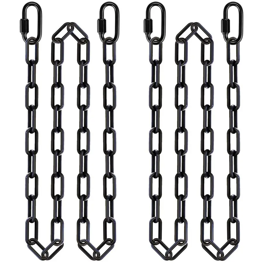 

2Pcs 85 Heavy Duty Swing Chain with Hooks 1000 LBs Capacity Hanging Chains Porch Swing Chains and Carabiners Black Chain for Ham
