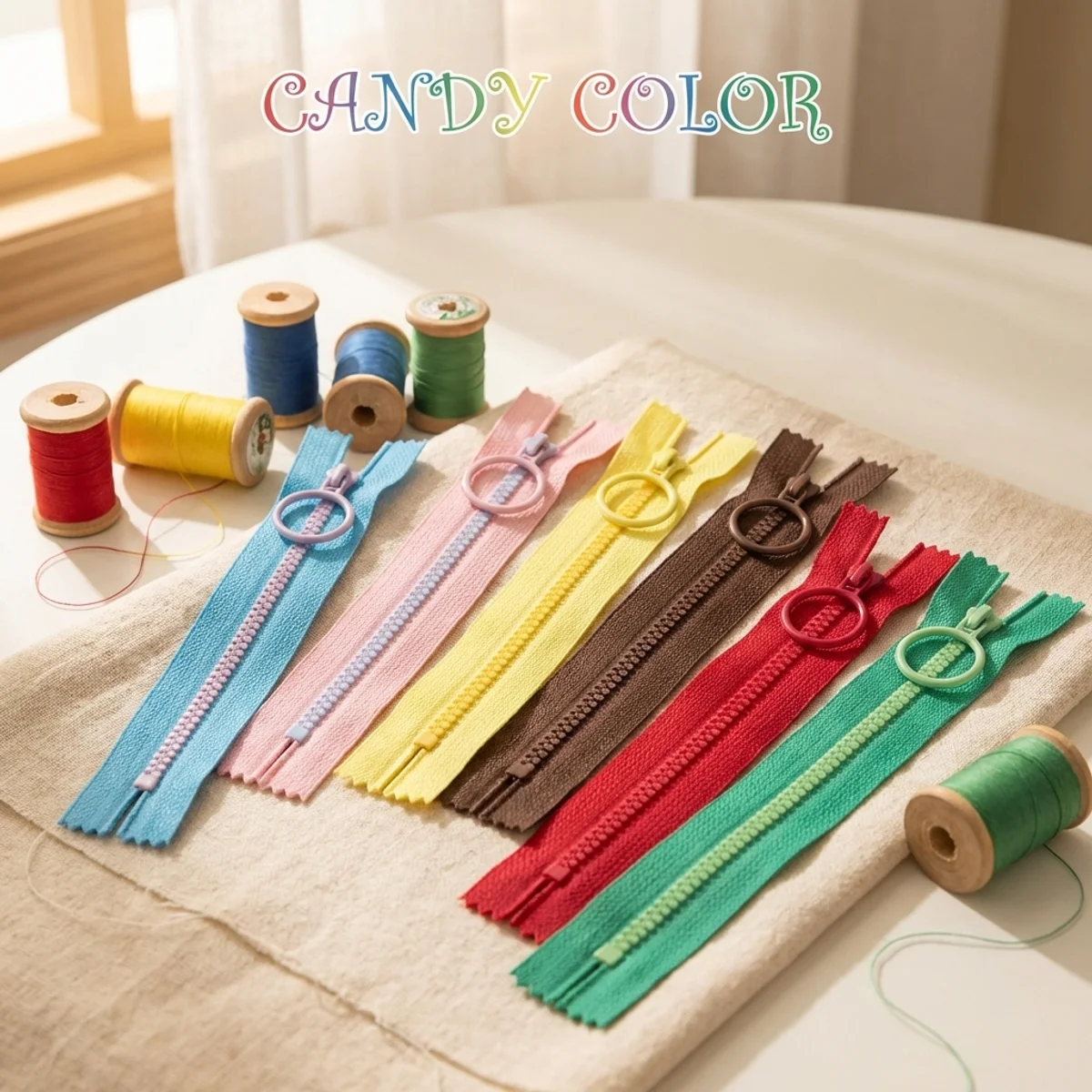 (10pcs)  3# Color Small Zipper Hand Pocket Pen Bag Bag Resin Zipper Closed Tail Self-locking Color Contrast