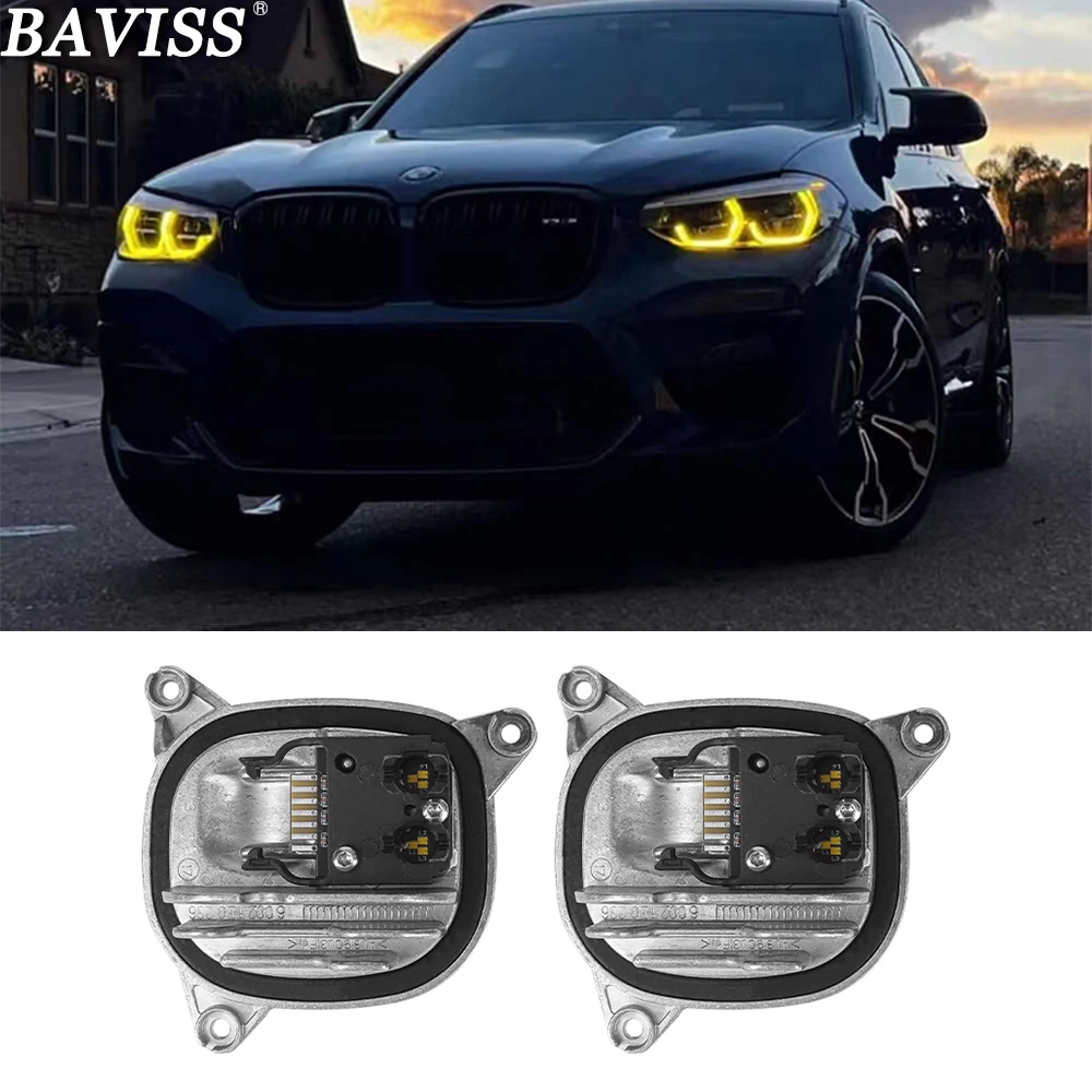 

Lemon Yellow DRL LED Modules For BMW G01 X3 G02 X4 F97 X3M F98 X4M CSL Daytime Running Lights Adaptive LED Angel Eyes 7466107