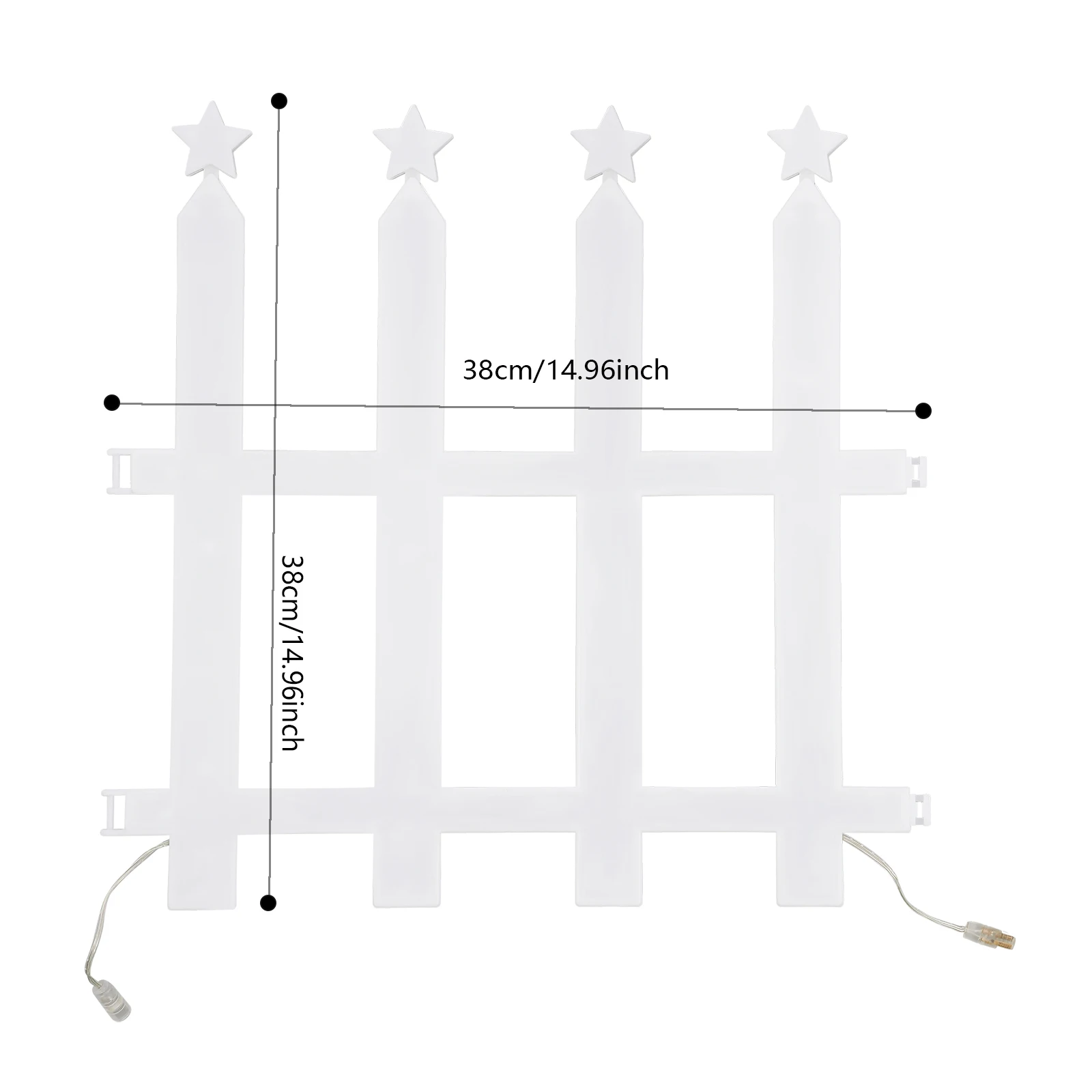 Набор светодиодных фонарей для забора, 8/10 шт., 35/38 см, теплый белый, IP44/IP65, водонепроницаемый, 2 режима, вилка стандарта США, Рождественский садовый декор
