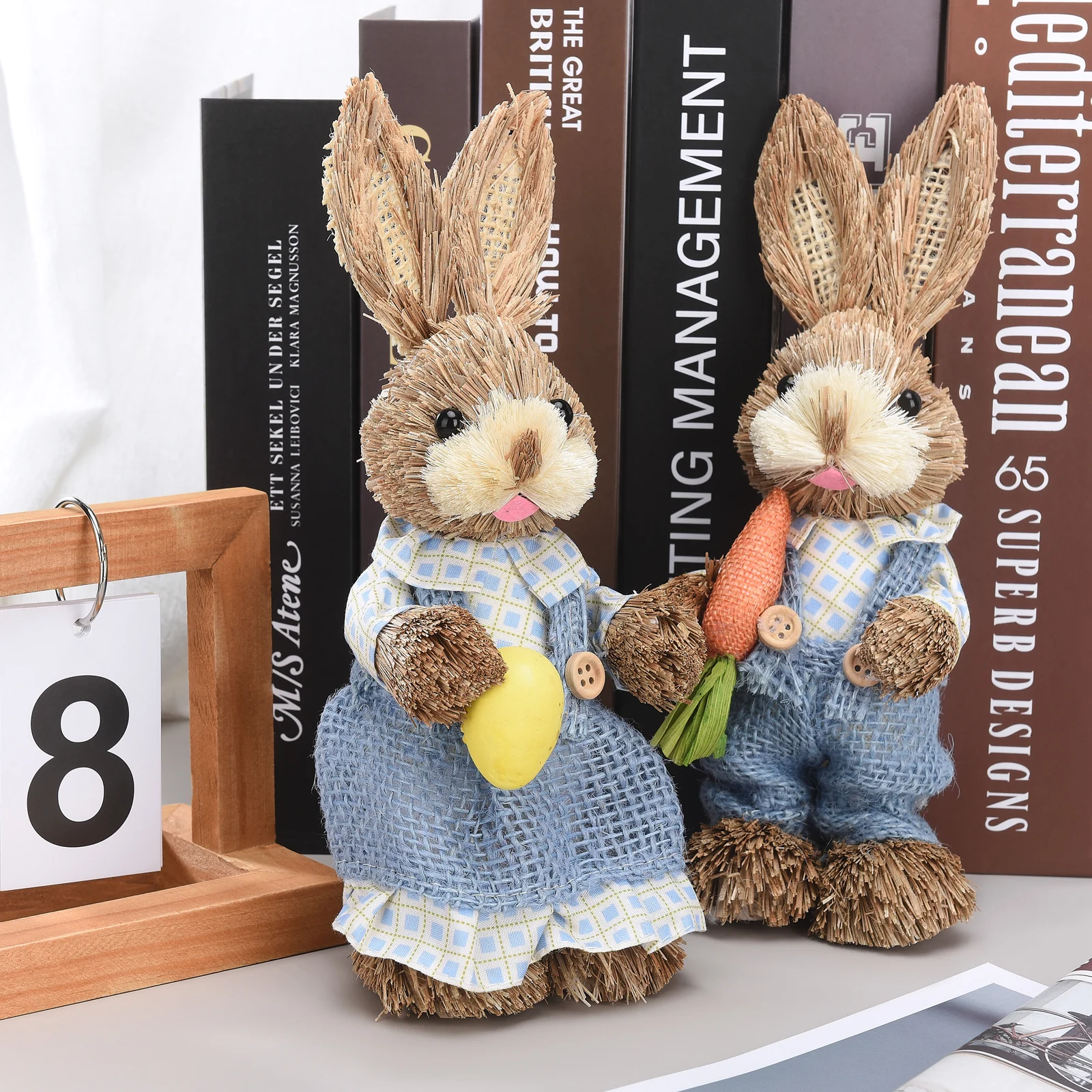 Easter Decorations Rabbits Bunny Animal Model 2pcs Easter Party Supplies Ornaments