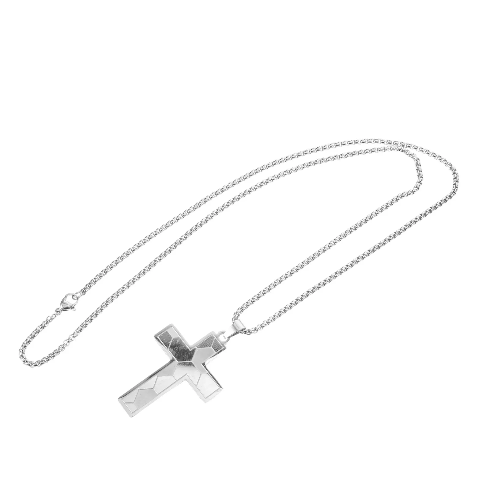 Soccer Crucifix Necklace Stainless Steel Cross Pendant Bible Verse Football Chain Religious Baptism Communion Confirmation