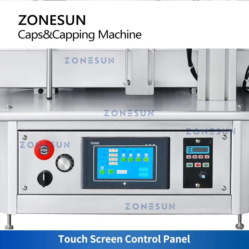 ZONESUN Automatic Dropper Bottle Sealing Machine Vibratory Cap Feeder Essential Oil Cosmetic Products Sprayer ZS-XG1870R