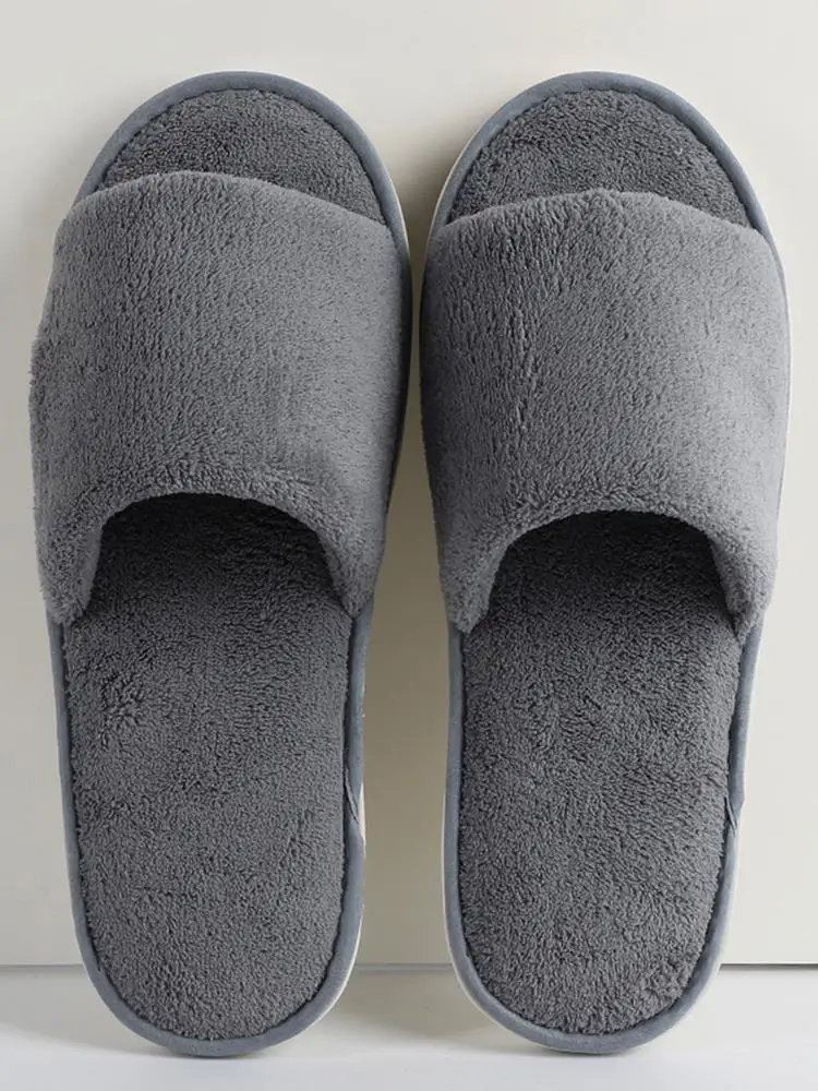 

1 пара одноразовых тапочек для женщин и мужчин, домашняя обувь, противоскользящие тапочки из кораллового флиса, унисекс, тапочки для путешествий в отеле