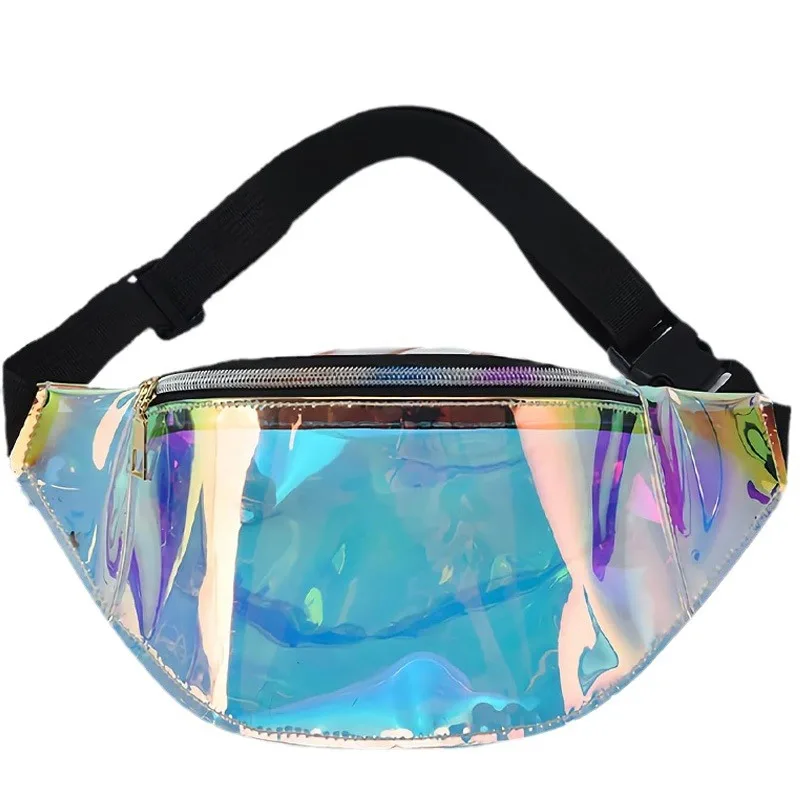 موضة جديدة ملونة الليزر حزمة مراوح شخصية حقيبة الكتف حزام الكتف قابل للتعديل التسوق وركوب الخيل