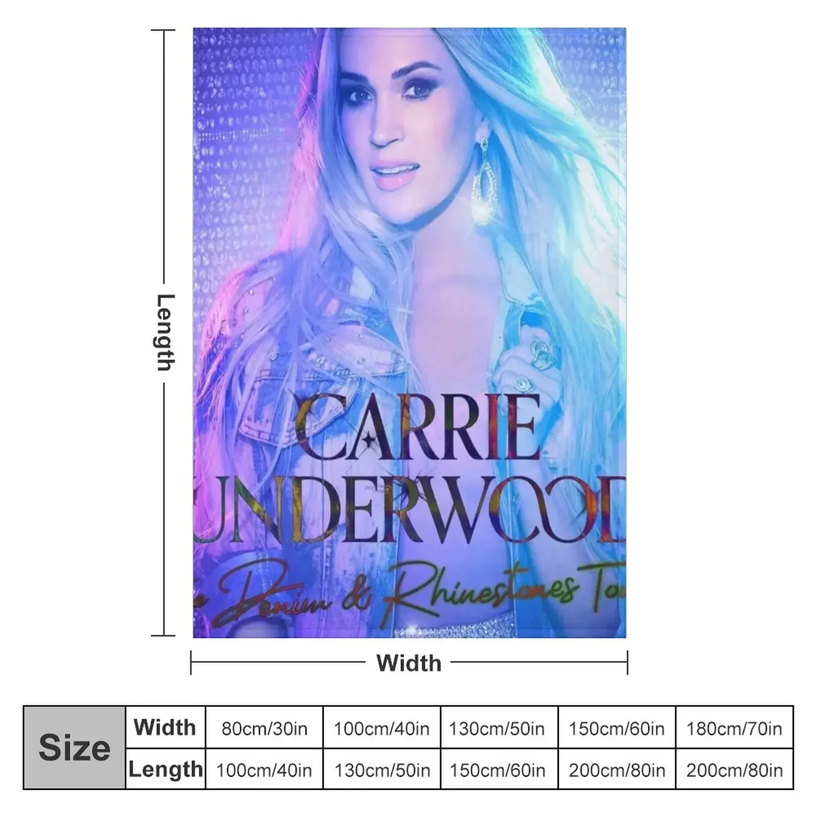 denim & rhinestones carrie tour 2022 masmay Throw Blanket Luxury Designer Blankets For Baby Sofa Throw Weighted Blankets