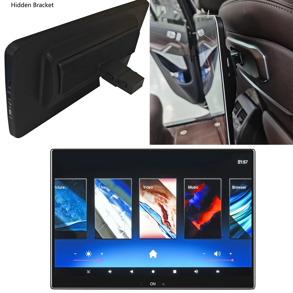 13.3inch Android 16.0 HDMI TV Screen Car Headrest Video Player For 2021-2027 BMW X6 G06 xDrive40i M60i Rear Entertainment Screen