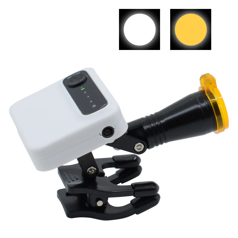 5W 탈착식 LED 헤드라이트 무선 2개 배터리 포함 조절 가능한 빛 치과용 확대경용