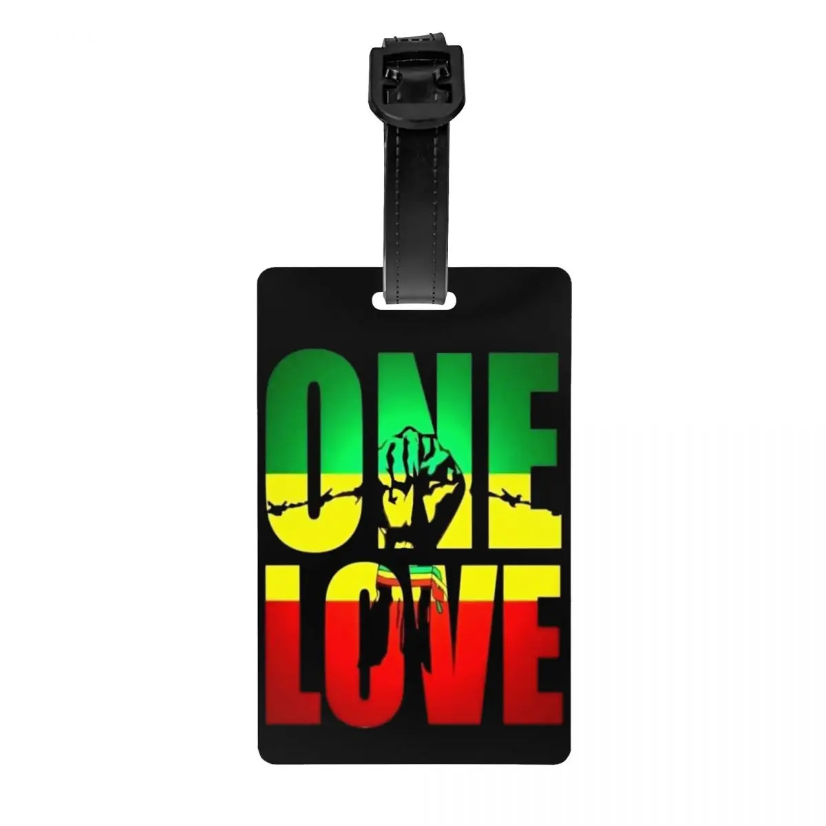 Custom One Love Reggae Jamaica Flag Luggage Tags for Travel Suitcase Privacy Cover ID Label