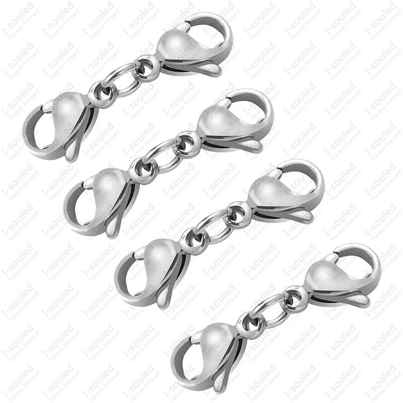 Solid TItanium Double  Necklace Bracelet Lobster Claw Clasps Replacement Connector for DIY Jewelry Making