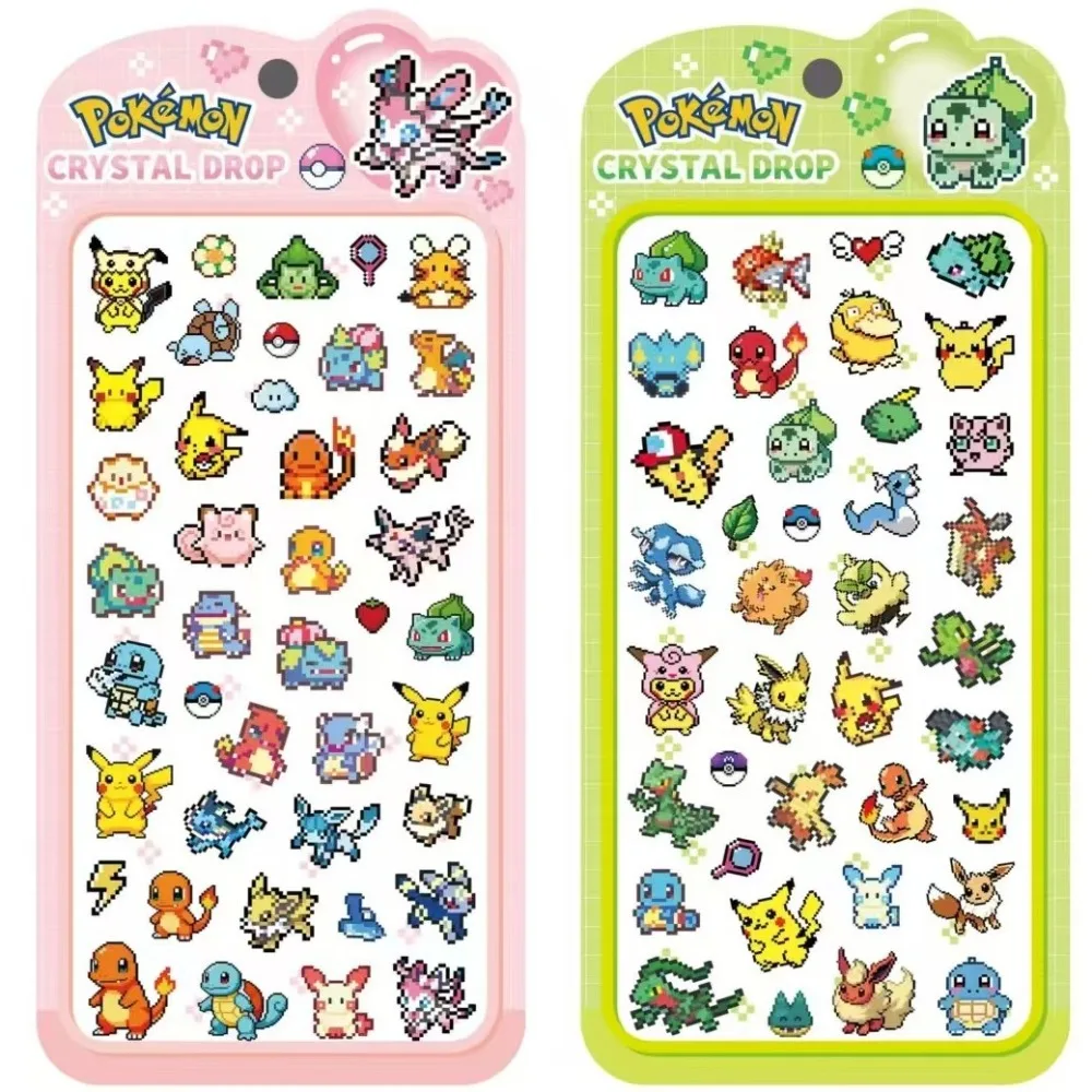Nuevas pegatinas de cristal 3D de Pokémon Kawaii, 1/4 piezas, pegatinas decorativas sólidas para bricolaje, regalo de juguete de dibujos animados para niñas