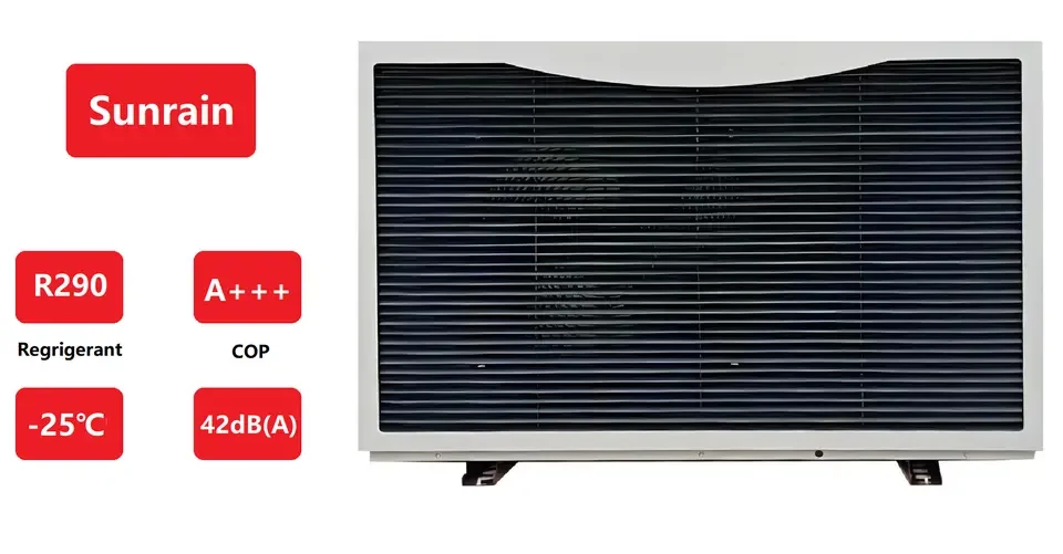 Sunrain Full Inverter/EVI/R290/A +++/WIFI/riscaldamento e raffreddamento/monoblocco/pompa di calore/12KW