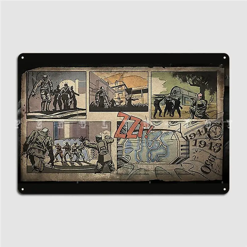 Zombies Loading Screen Comic Poster Metal Plaque Wall Cave Garage Club Printing Garage Decoration Tin Sign Poster