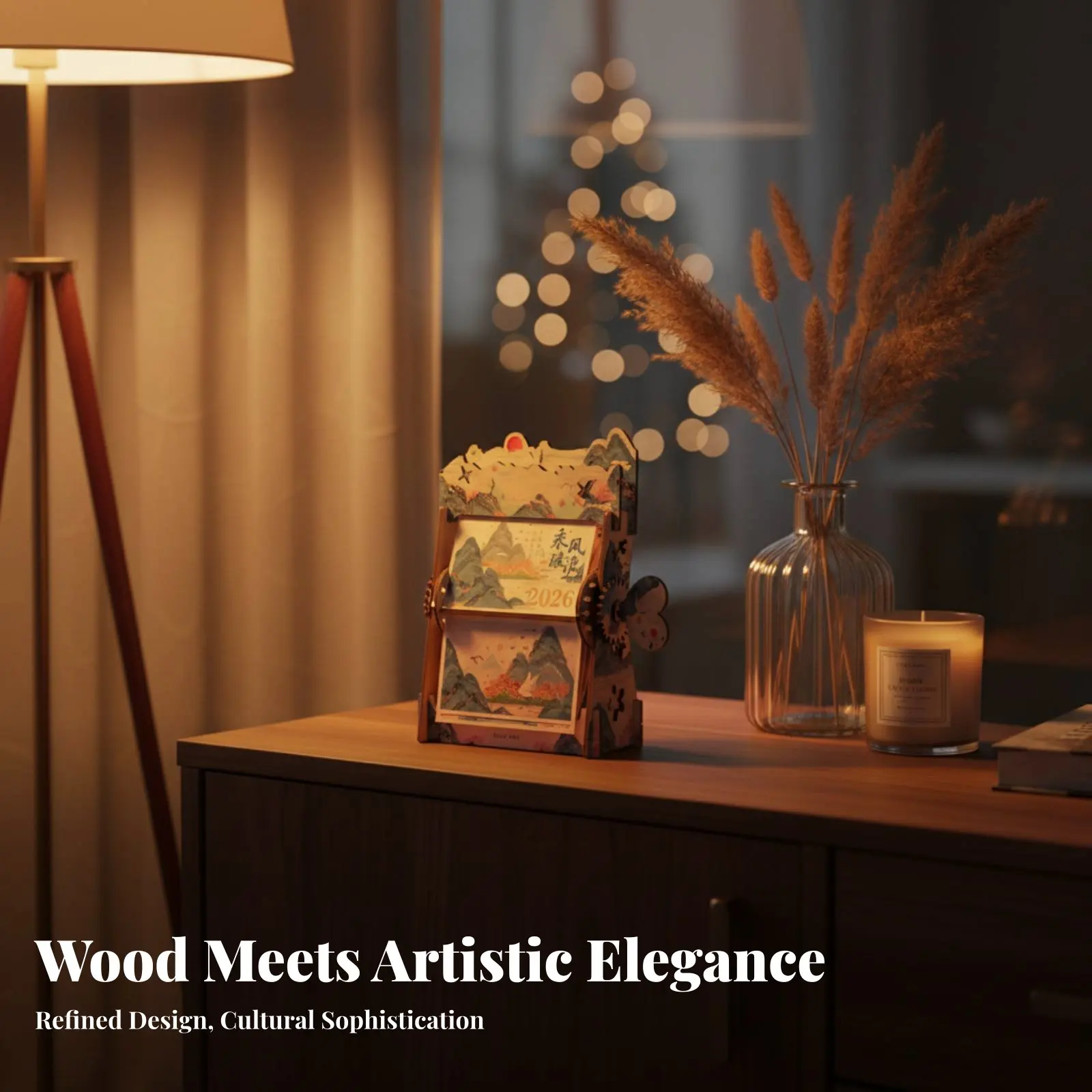 

Деревянный механический календарь с ручным приводом, вечный настольный декор, креативный подарок для рабочего стола, новогодний подарок