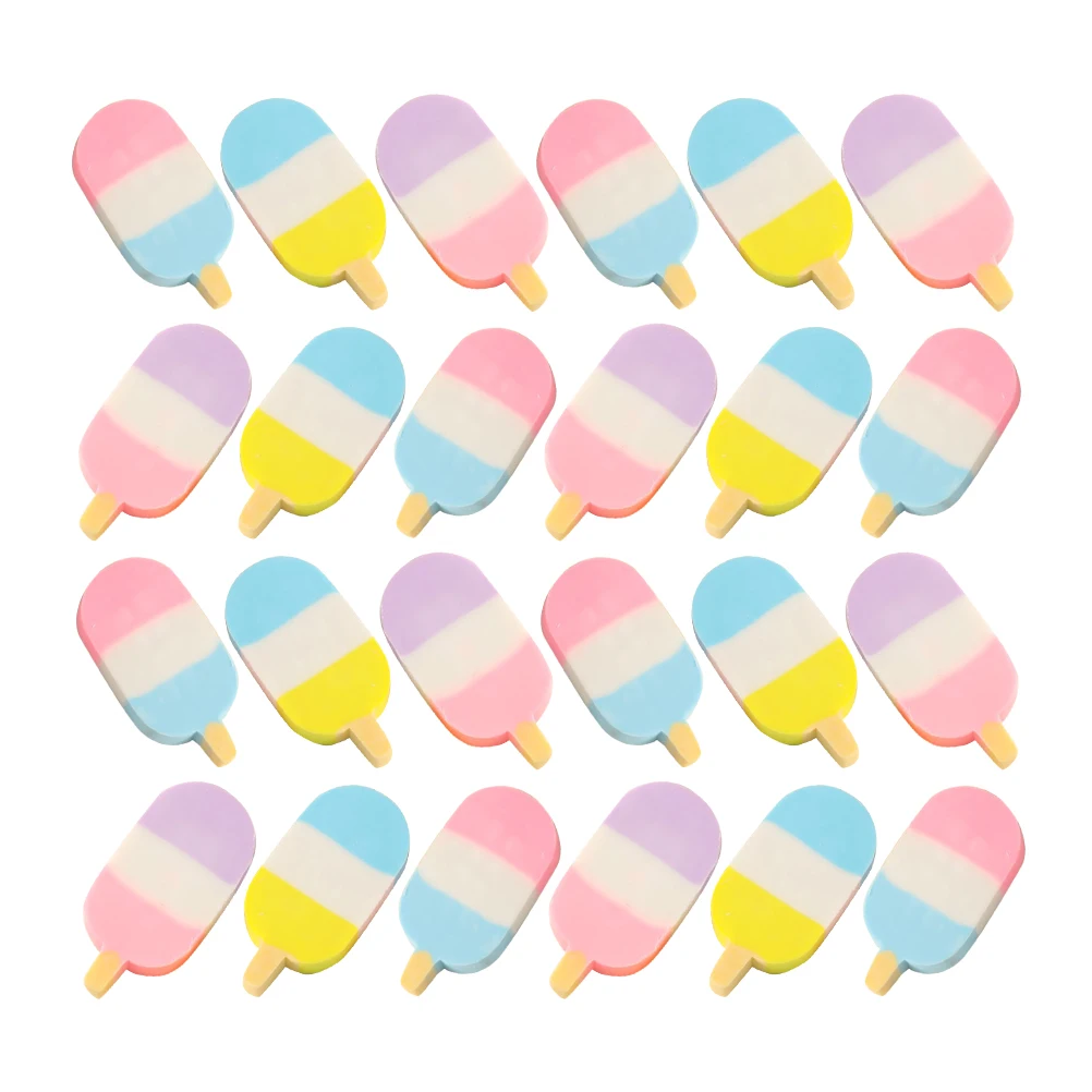 

24 Pcs Ice Cream Eraser Cartoon Erasers Cute for Drawing Kids Girls Synthetic Rubber Child Pencil