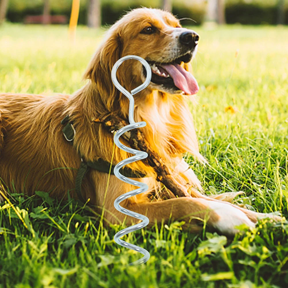 Dog Tie Stake For Yard Ground Stakes Leash Large Dogs Outside Spiral Fence Tie Out Stake Ground Spiral Anchor Outdoor Dog Puppy