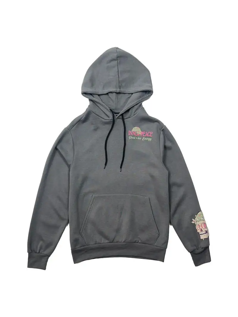 

K Скелет Чистая винтажная толстовка с капюшоном Тонкий базовый слой Fce Пара Sle Уличная одежда Длинный свек Хлопок Полиэстер