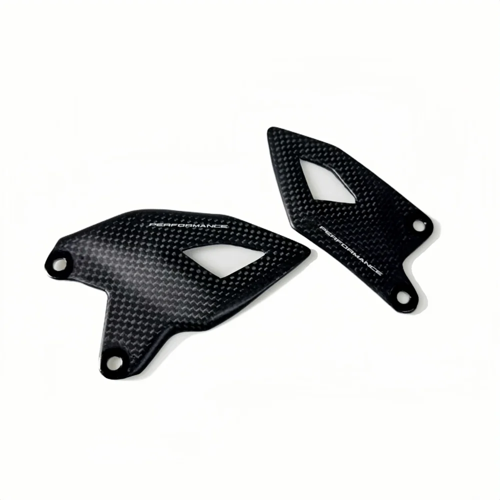 Para ducati panigale v4 v4s 2025 verdadeiro 100% fibra de carbono acessórios da motocicleta calcanhar guarda placas apoio para os pés